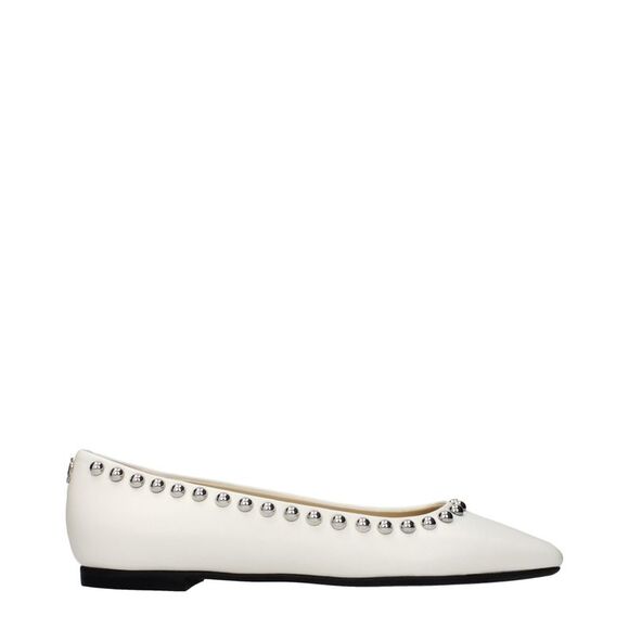 Jimmy Choo White Leather Ballet Women's Flats